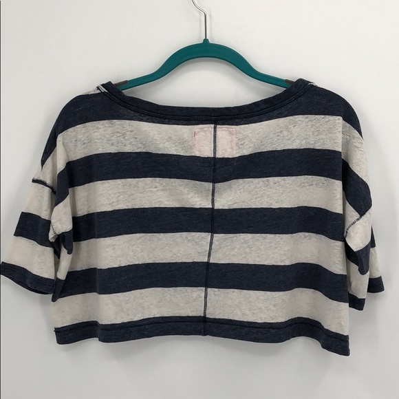 A&F Blue and White Stripe Crop Top Size XS - Picture 5 of 8